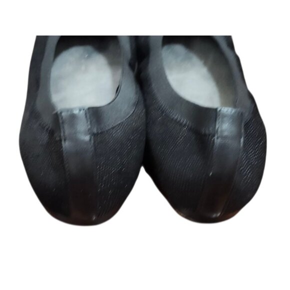 Stuart Weitzman Black Leather & Elastic Ballet Flats Size 8.5 - Picture 8 of 15